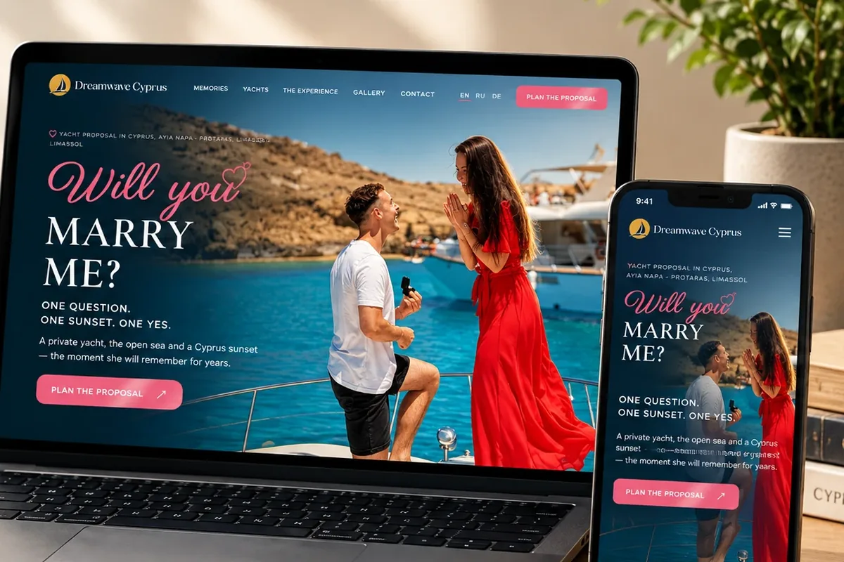 Dreamwave Cyprus - yacht proposal landing page, Cyprus