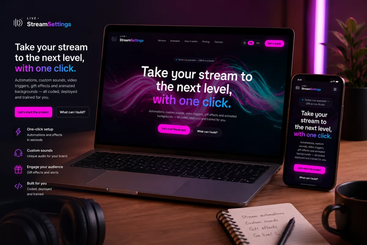 LIVE StreamSettings — TikTok Live streaming setup website