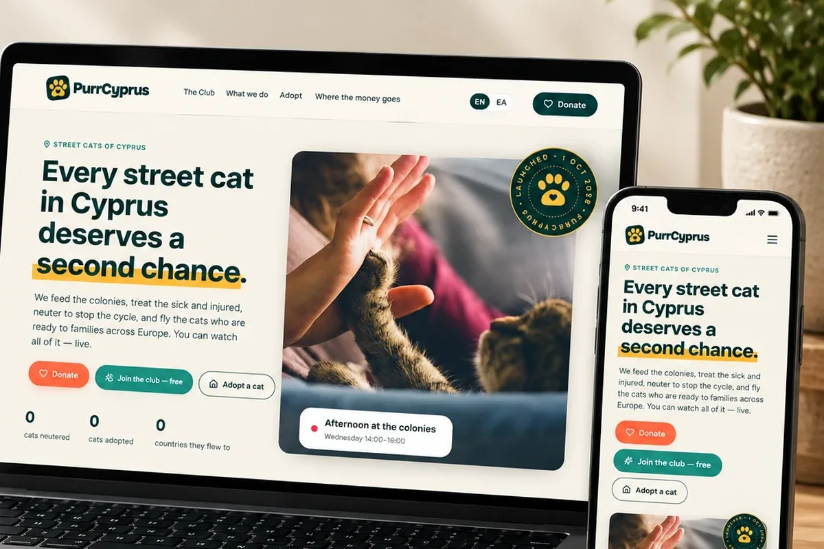PurrCyprus - street cat rescue and adoption website, Cyprus